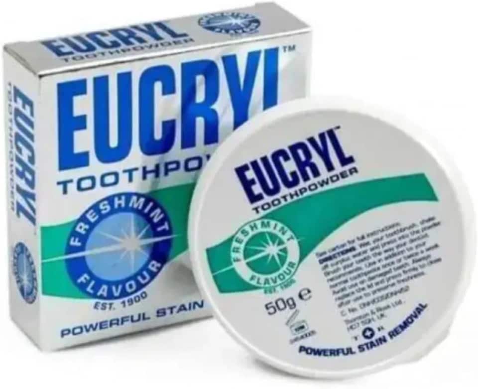 image 1 of Eucryl Freshmint Toothpowder, Tooth Whitening Powder, Powerful Stain Remover, For Tobacco, Tea, Coffee & Wine Stains, Unique Polishing Action, 1 x 50g