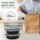 image 3 of ECONX 24oz Black Round Plastic Meal Prep Container With Lids Reusable BPA Free Food Containers 10pc