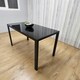 image 7 of Dining Table Black Glass Kitchen Place for 6 Seats, Dining Table Only (Black H 75 x L 134 x W 70 cm) Black
