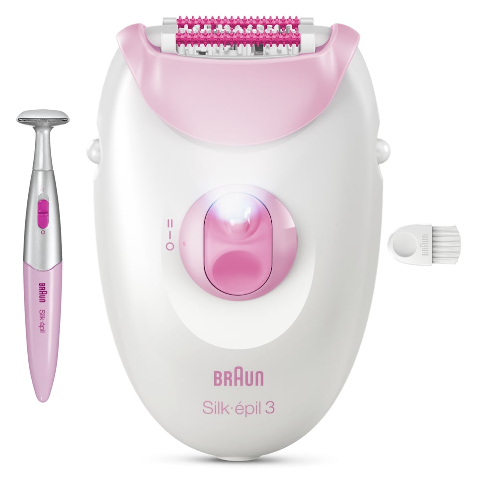 image 1 of Braun Silk·épil 3, Corded Epilator, Lasting Smooth Skin, 3-202, Pink