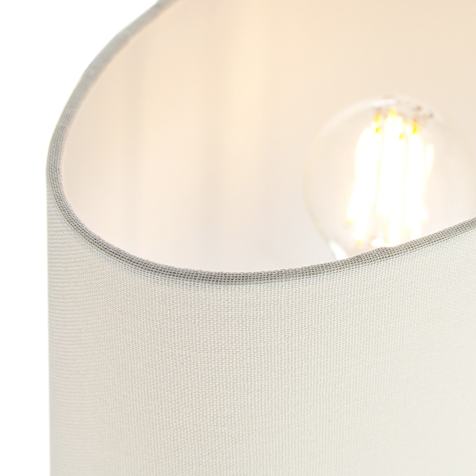 image 1 of Contemporary and Stylish Soft Cream Linen Fabric Oval Lamp Shade - 30cm Width | Cream