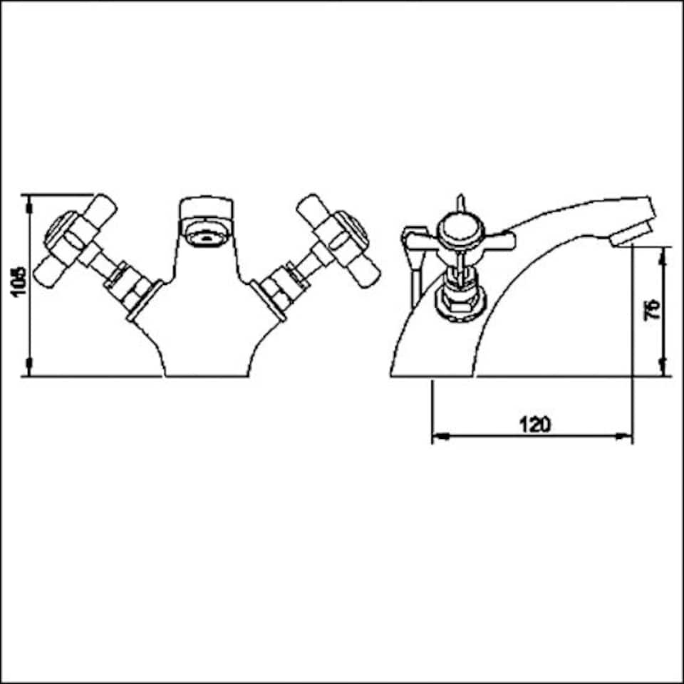 image 1 of Balterley Kingsley Traditional Crosshead Mono Basin Tap & Pop Up Waste