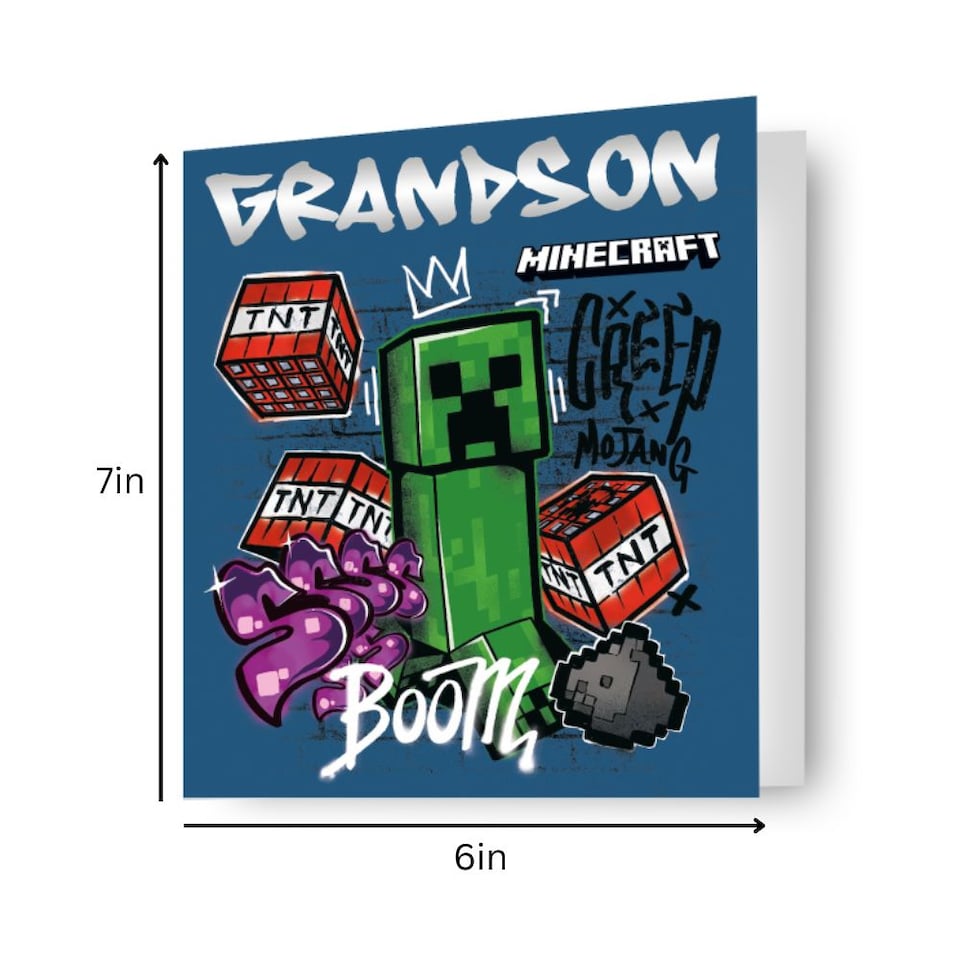 image 1 of Minecraft Grandson Birthday Card