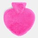 image 1 of OHS Heart Shaped Hot Water Bottle & Soft Fluffy Faux Fur Cover - Fuchsia