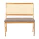image 3 of Ellis Indoor Dining Bench - L52 x W89 x H92.5 cm - Oak Effect - Grey Fabric