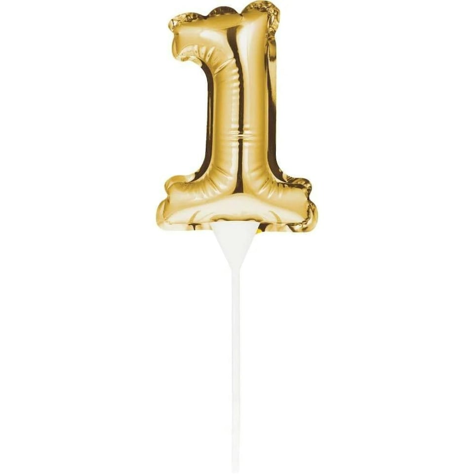 Creative Party Number 1 Inflatable Balloon Cake Topper - Gold - One Size