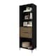 image 2 of Madrid Bookcase - L38.5 x W60 x H179.5 cm - Black/Acacia Effect Black