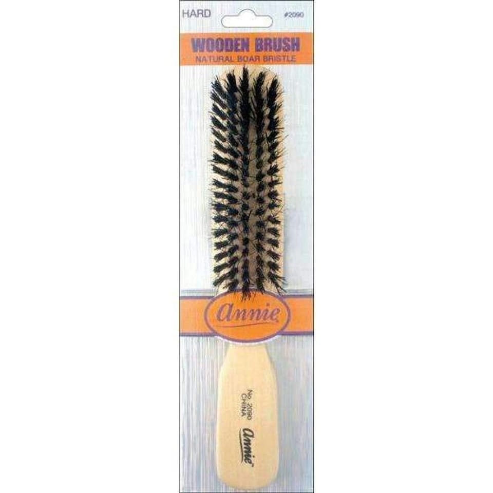image 1 of Annie Hard Natural Boar Bristle Wooden Brush 5 Row 2090