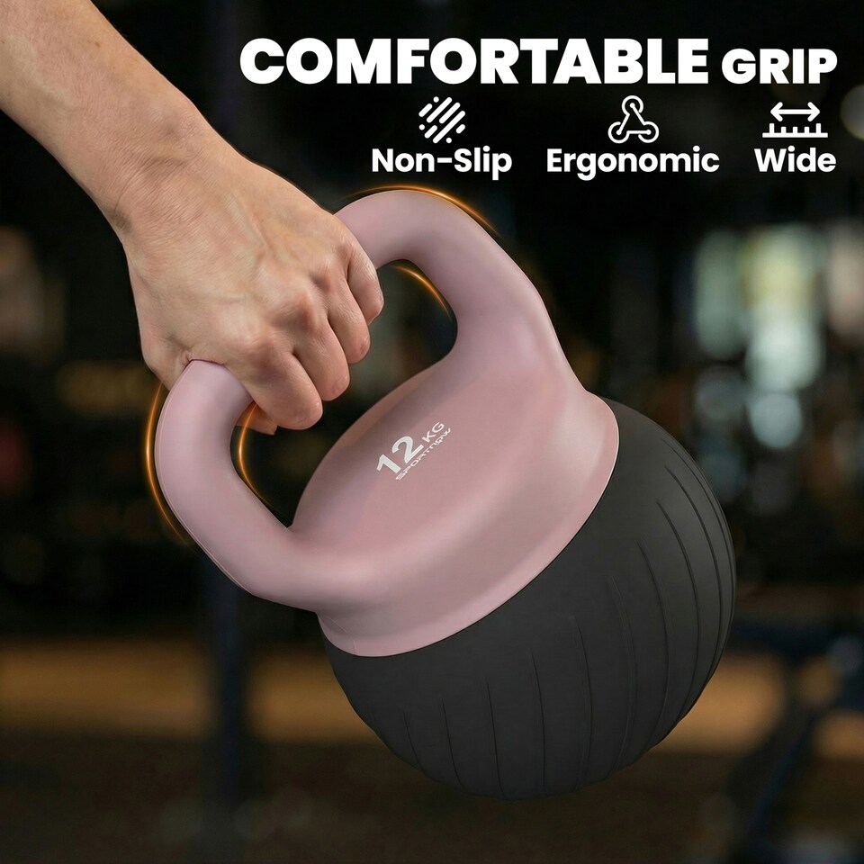 image 1 of SPORTNOW Soft Kettlebell, 12kg Kettle Bell with Anti-Slip Grip for Home Gym | Brown | Coffee | 12