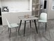 image 1 of Aspen Grey Oak Effect 80cm Square Dining Table with 2 Moulded Duo Design Chairs - Compact Kitchen and Dining Set | Grey | Grey Oak Effect | One Size | 1