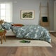 image 2 of Woodland Folk Cotton Blend Duvet Cover Set – Forest Print Bedding Green | King