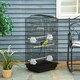 image 2 of PawHut 92cm Large Bird Cage with Stand, Perches, Food Bowls, Swing, Black