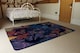 image 3 of Grunge Flower Print Rug | Multi