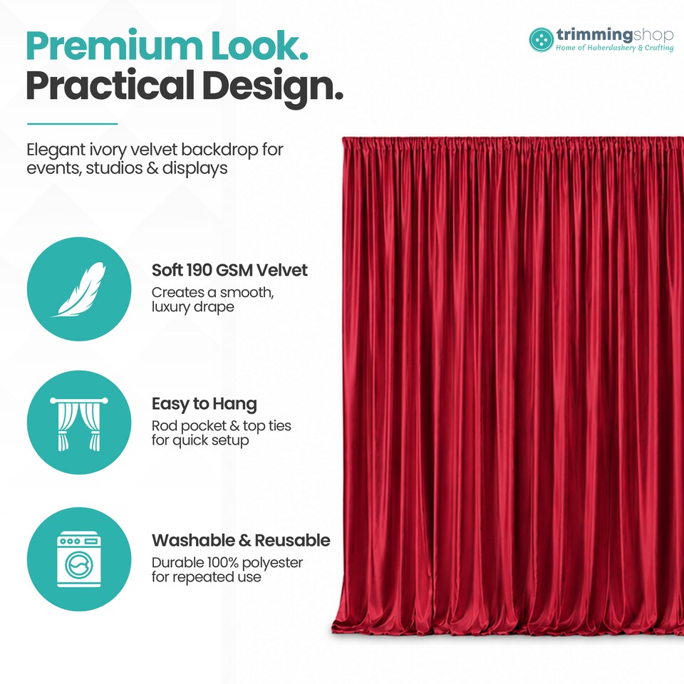 image 1 of 3x3M Velvet Photography Background, 190GSM Polyester Washable Backdrop