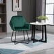 image 2 of HOMCOM Modern Accent Chair, Velvet-Touch Fabric Upholstered Armchair with Metal Base for Living Room, Bedroom and Dinning Room, Green