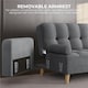 image 5 of Yaheetech Velvet Convertible Sofa Bed Grey