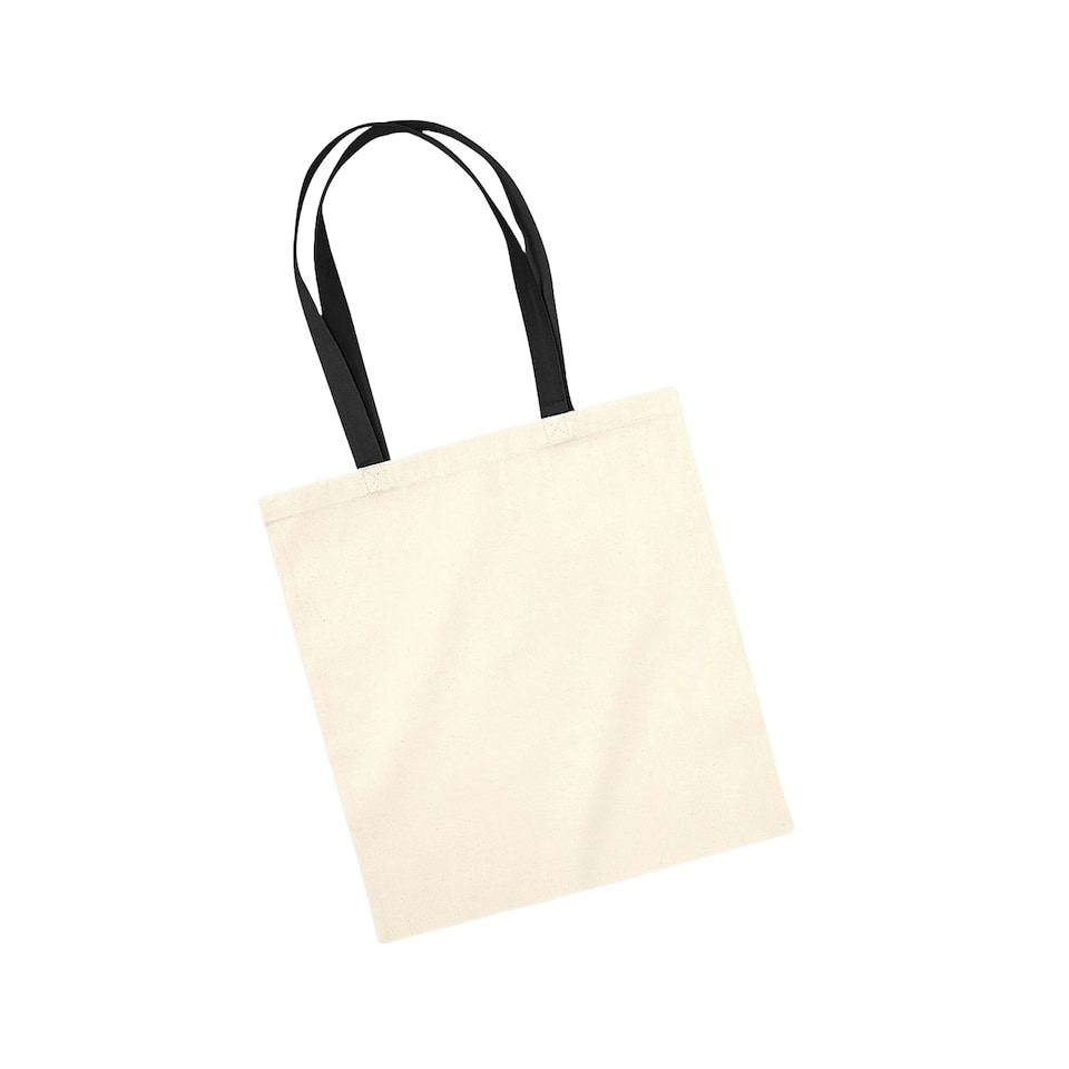 image 1 of Westford Mill EarthAware Organic Bag For Life Contrast Tote Bag - Natural/Black - One Size | Multi