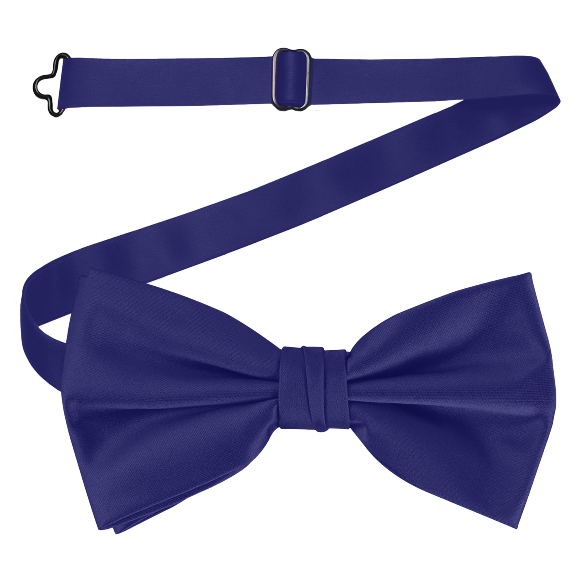 Neel Blue Men's Stylish Bow Ties Colourful Plain Solid Satin Polyester Adjustable Pre-Ties in Violet
