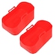 image 1 of SPARES2GO Silicone Basket Drawer Liners for Salter EK4548 EK4750 EK5196 Air Fryer (Pack of 2, Red)