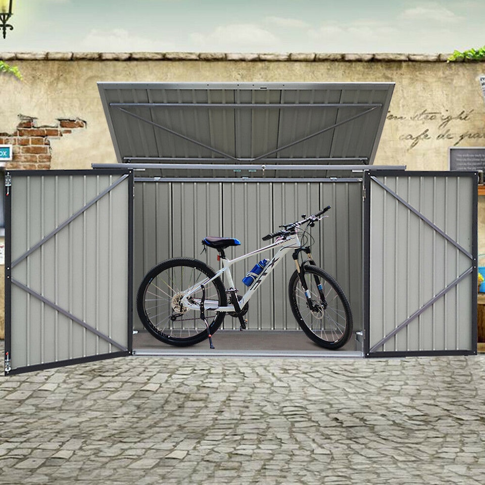 image 1 of Groundlevel Extra Large Galvanised Metal Garden Storage Shed Lockable Door