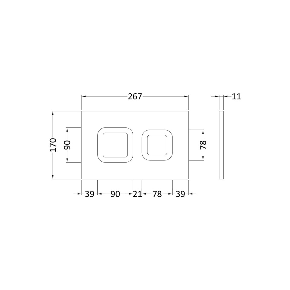 image 1 of Balterley Square Dual Flush Push Button