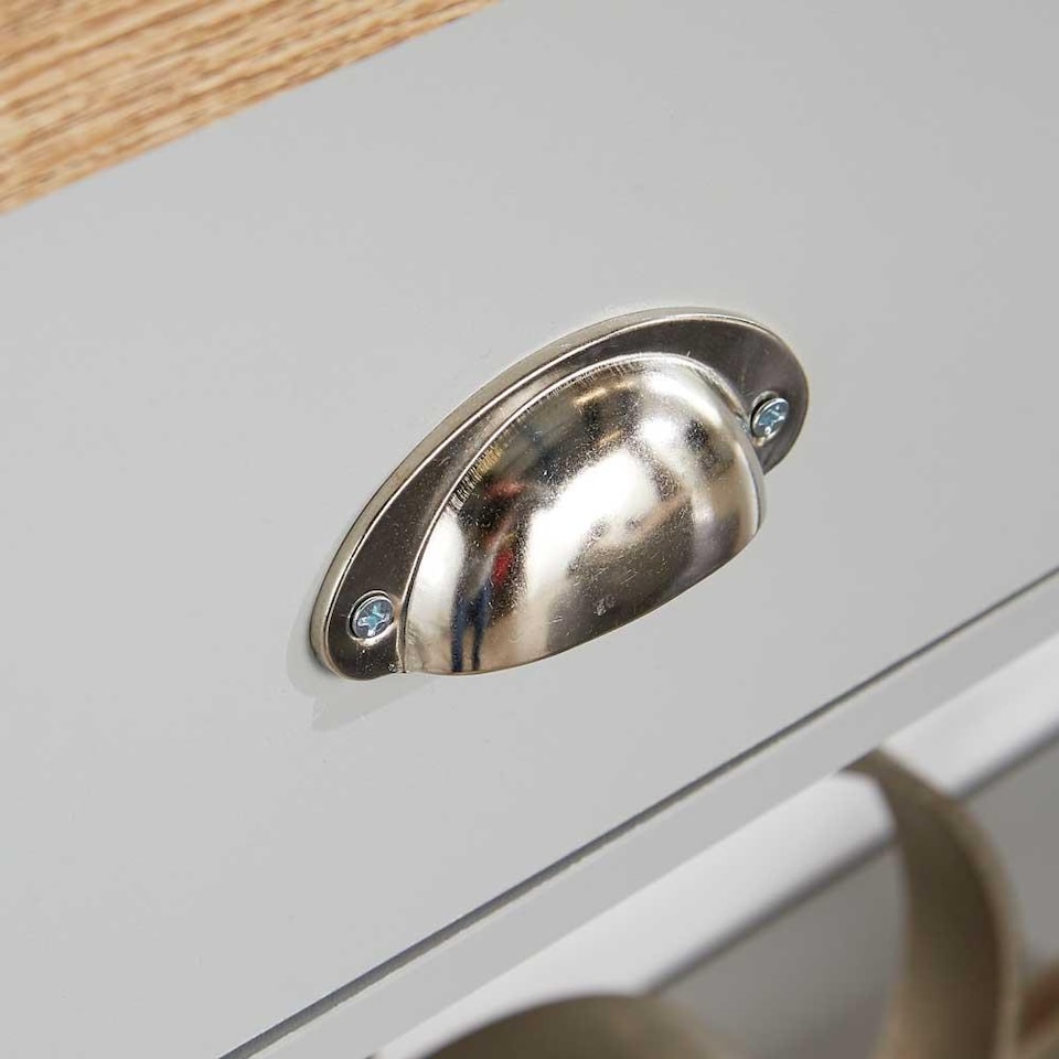 image 1 of Console Table 2 Drawer Telephone Table Metal Handles Hallway Storage | Grey