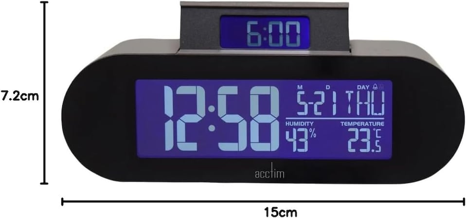 image 1 of Acctim Kian Digital Alarm Clock Crescendo Alarm Date, Temperature & Humidity Display Pop Up Alarm | Green | Dovetail