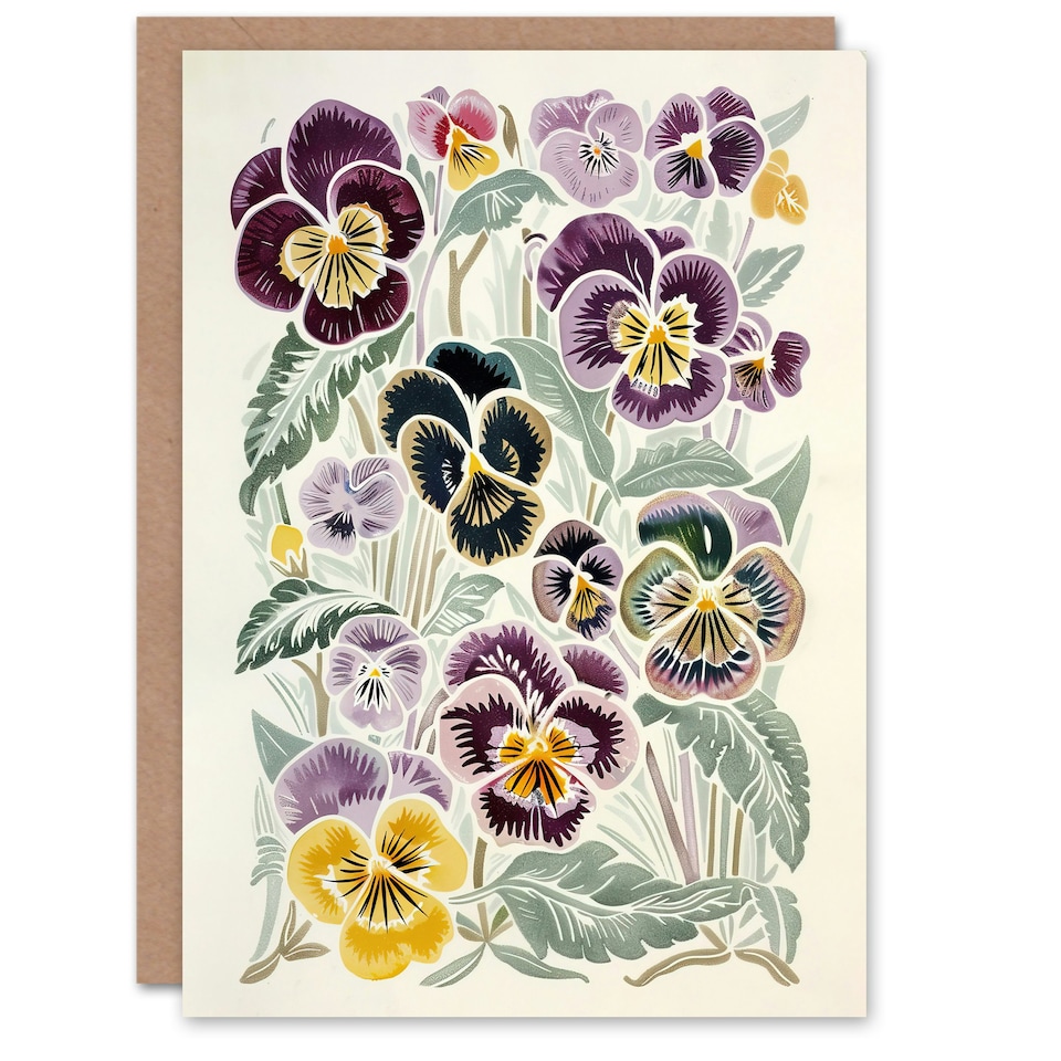 image 1 of Pansy Flowers Garden Woman Her Birthday Card