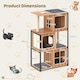 image 2 of COSTWAY Modern Cat Tree Kittens Cat Tower House
