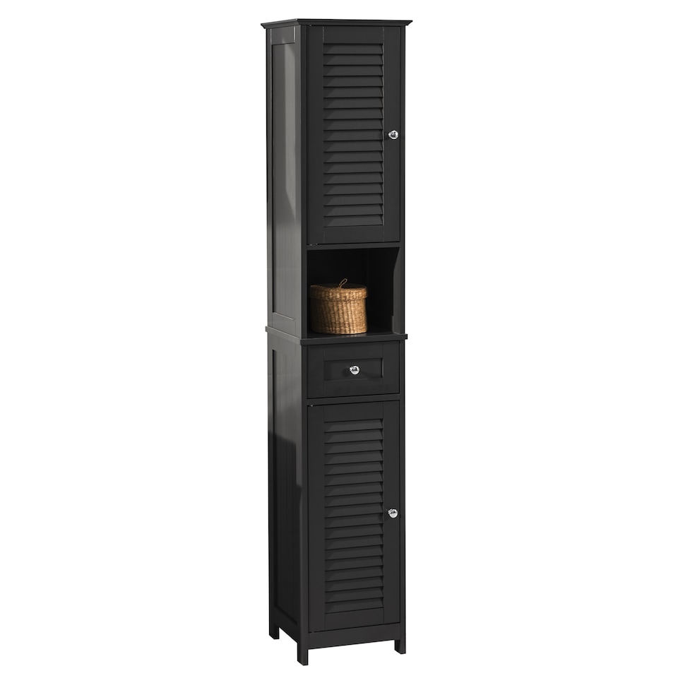 image 1 of SoBuy FRG236-DG,Tall Bathroom Storage Cabinet with 2 Shutter Doors | Grey | Grey | 1