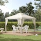 image 2 of Outsunny 3 x 3 m Metal Gazebo Garden Pavillion Double Roof Outdoor Canopy Shelter with Mesh Sidewalls Cream White
