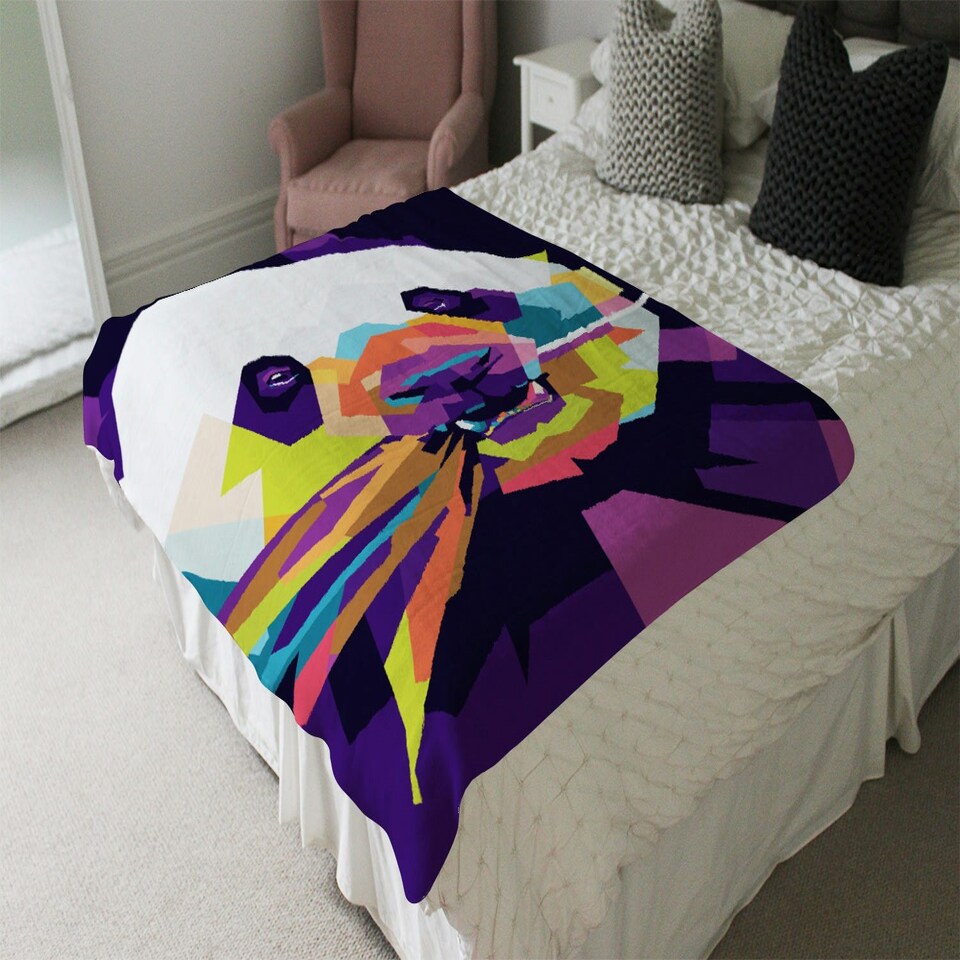 image 1 of Colorful pop art of Panda (Blanket)