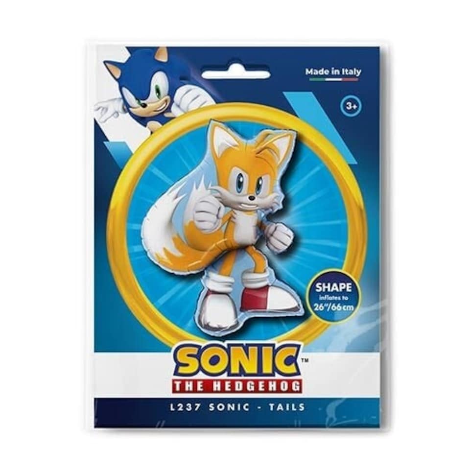 image 1 of Tails Sonic The Hedgehog Giant Foil Helium Balloon 84cm / 33 in | Multi