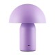 image 2 of Modern Rechargeable Mushroom Table Lamp in Mat Lilac with Touch Dimmer Button | Purple