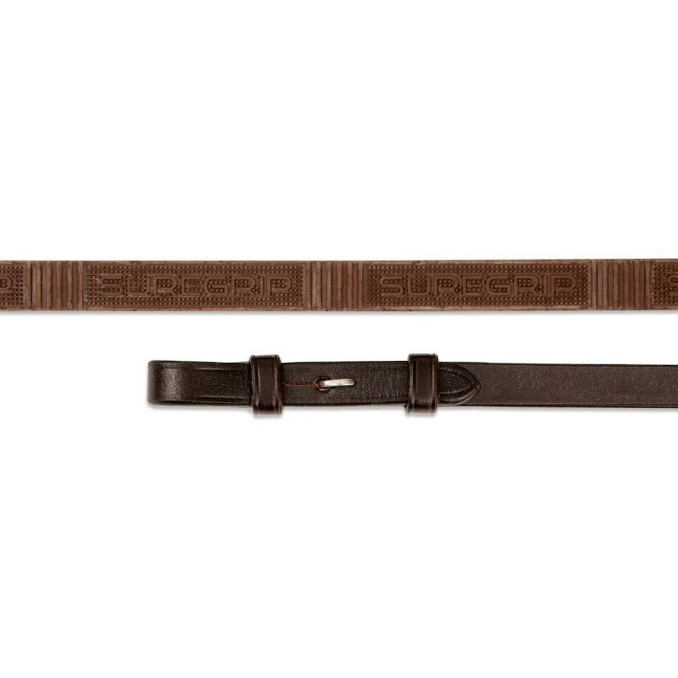 Velociti Rapida Pro Supergrip Leather Horse Reins - Havana - 48in x 0.6in