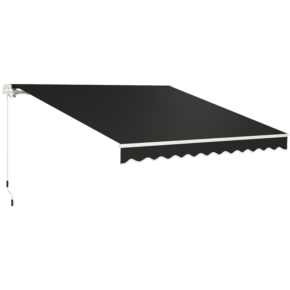 image 1 of Outsunny 2.95 x 2.5m Canopy Sun Shade Shelter with Crank Handle Grey | Dark Grey