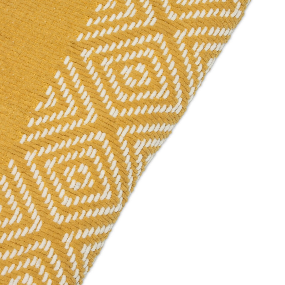 image 1 of BHS Diamond Chenille Throw, Yellow Yellow | Ochre