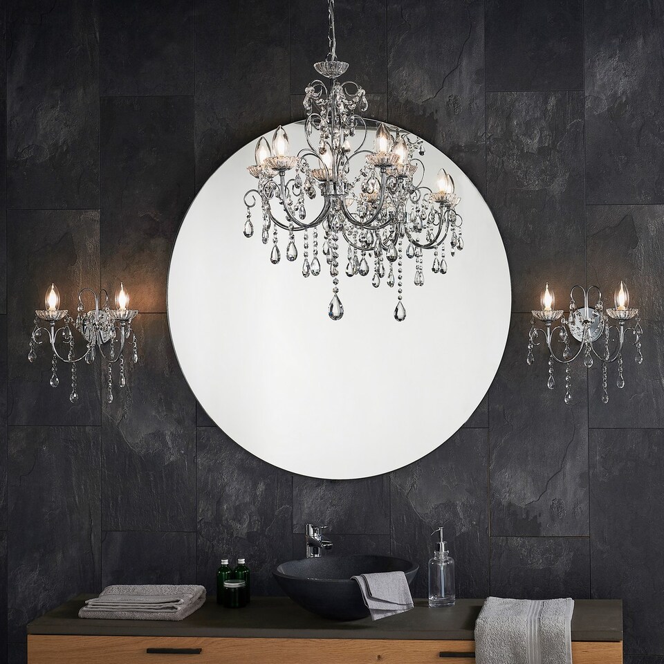 image 1 of Tabitha 5 Light Bathroom Ceiling Pendant Light Chrome, Clear Crystal (K9) Glass Detail IP44, G9