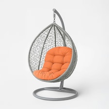 Homescapes Burnt Orange Round Egg Chair Swing Cushion