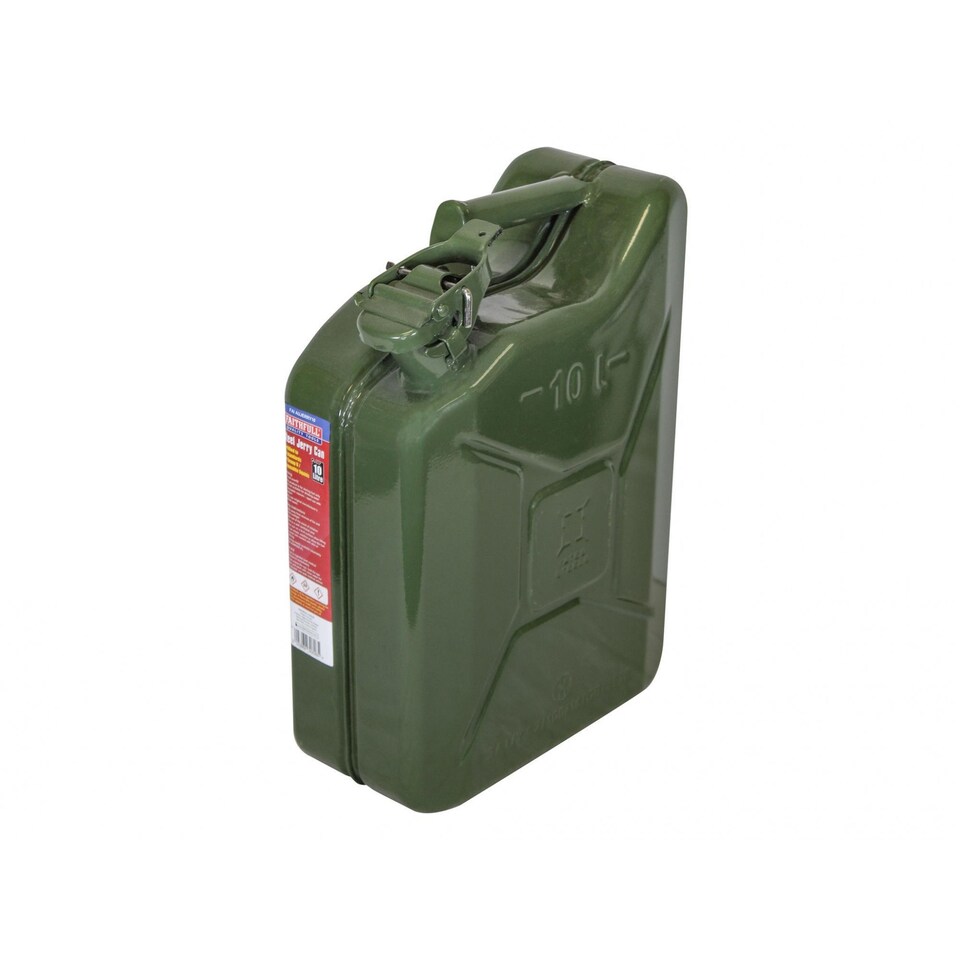 Faithfull Steel Jerry Can | Green | Green | 285 x 395 x 138mm | 1