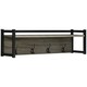 image 1 of HOMCOM Rustic Wall-Mounted Coat Rack Floating Shelf with 4 Hooks for Entryway