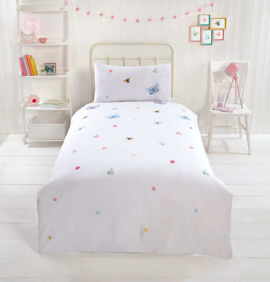 image 1 of PH Butterflies & Bees Duvet Cover Set with Pillowcase | Multi | Single