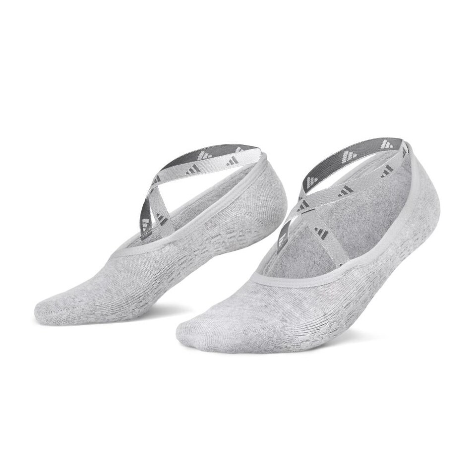 image 1 of Adidas Studio Yoga Socks — Silicone-Grip Full-Coverage Yoga and Pilates Socks. | Grey | Grey | M/L