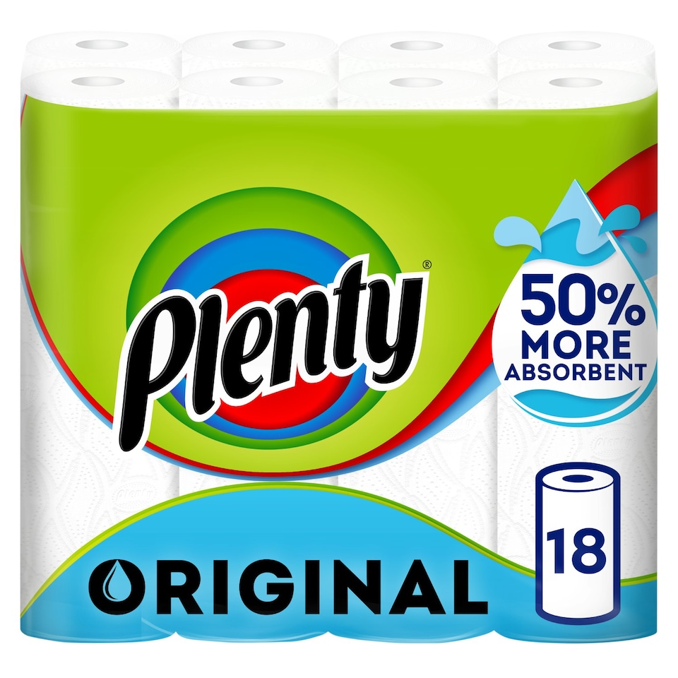 image 1 of Plenty Original Kitchen Roll 18 Rolls