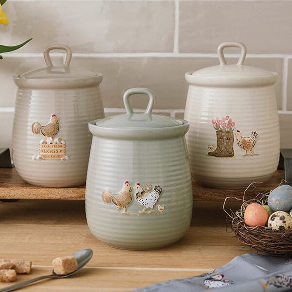image 1 of Cooksmart Hen House Lane Farm Fresh Eggs Canister
