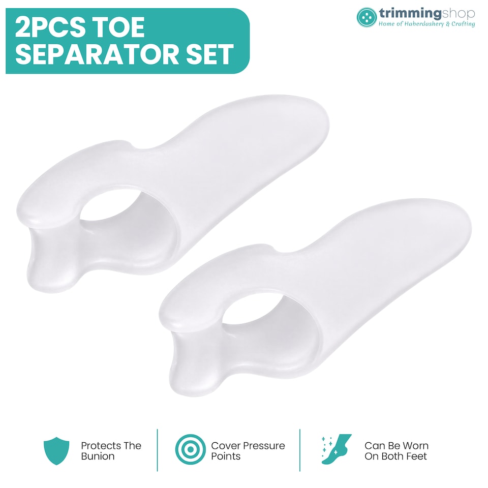 image 1 of Trimming Shop Gel Toe Separators Soft Silicone Toe Spreader Cushions - 2pcs