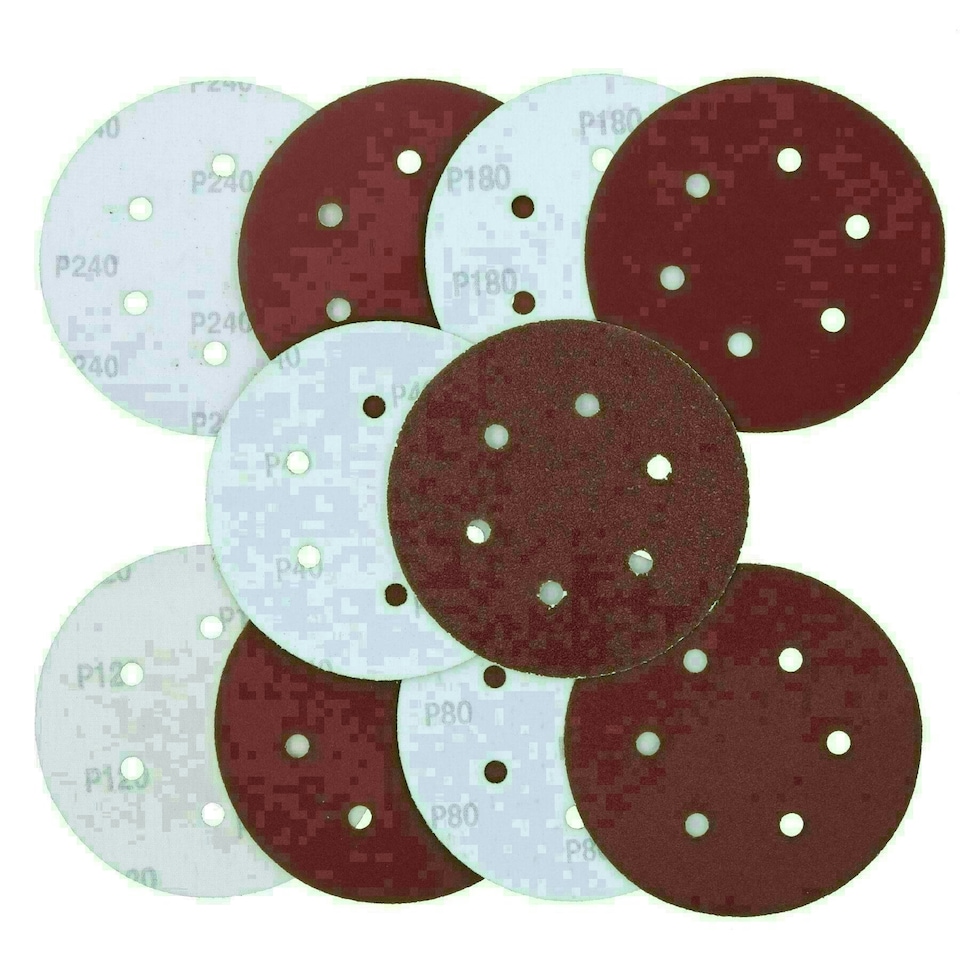 image 1 of Hook/Loop Sanding Abrasive Discs Orbital DA Palm Sander 50 PK 150mm Mixed Grit