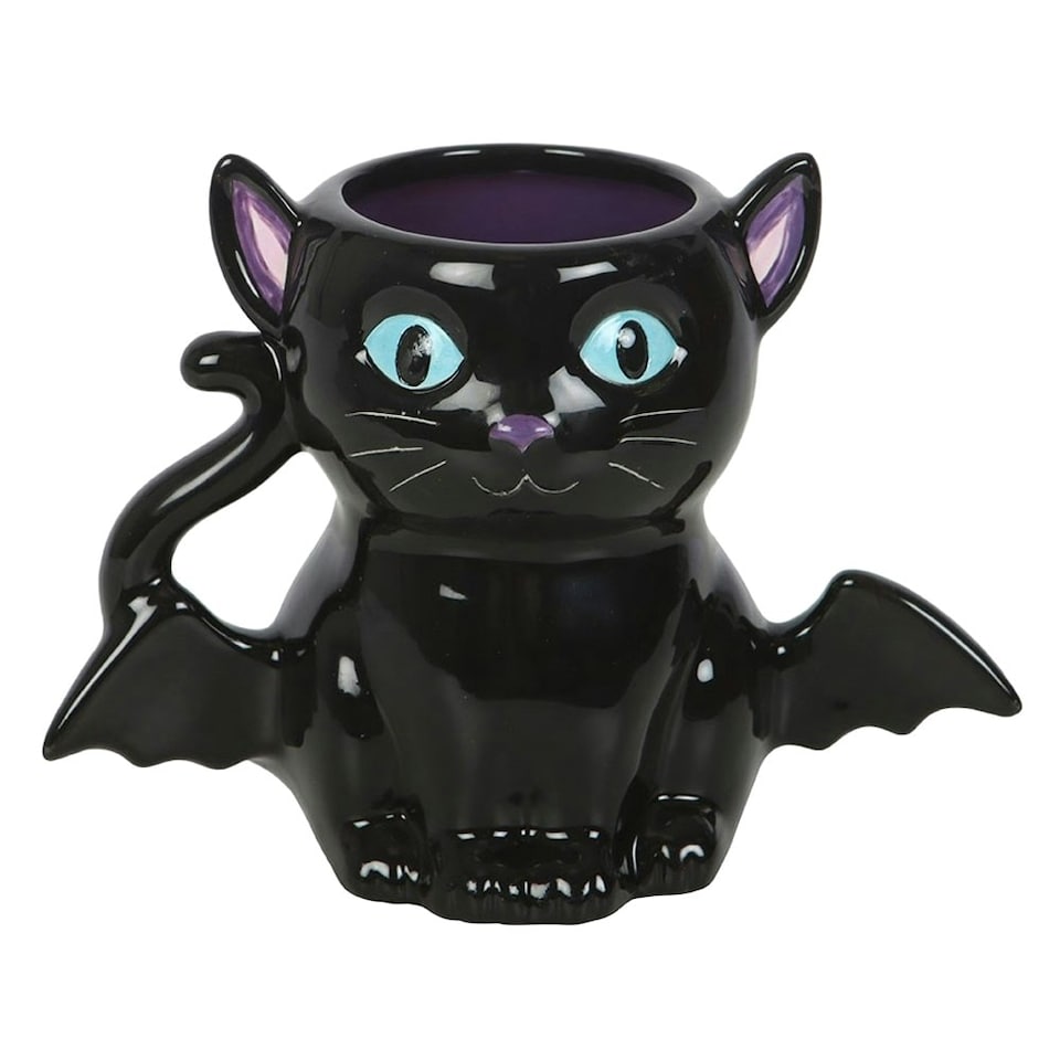 Something Different Cute and Creepy Bat Cat Mug - Black - One Size | Black | 1