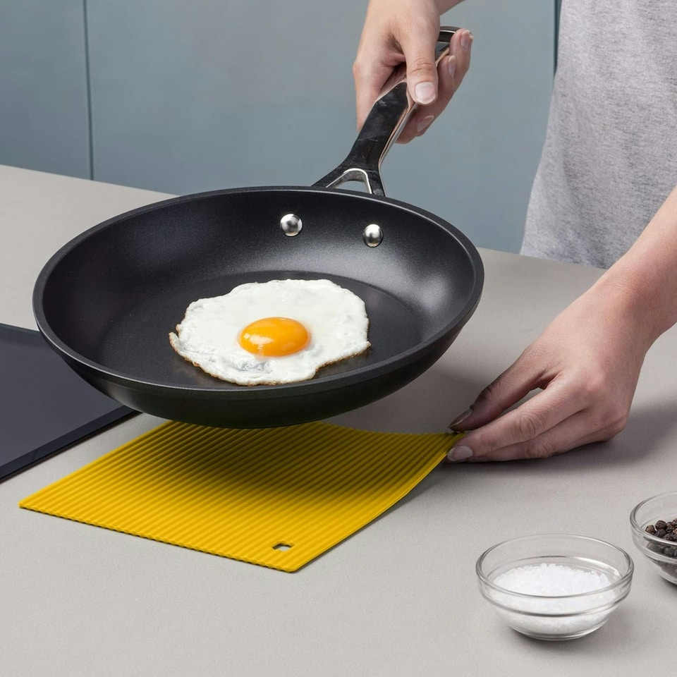 image 1 of Zeal Silicone Square Hot Mat Trivet, Worktop Protector, 18cm, Mustard