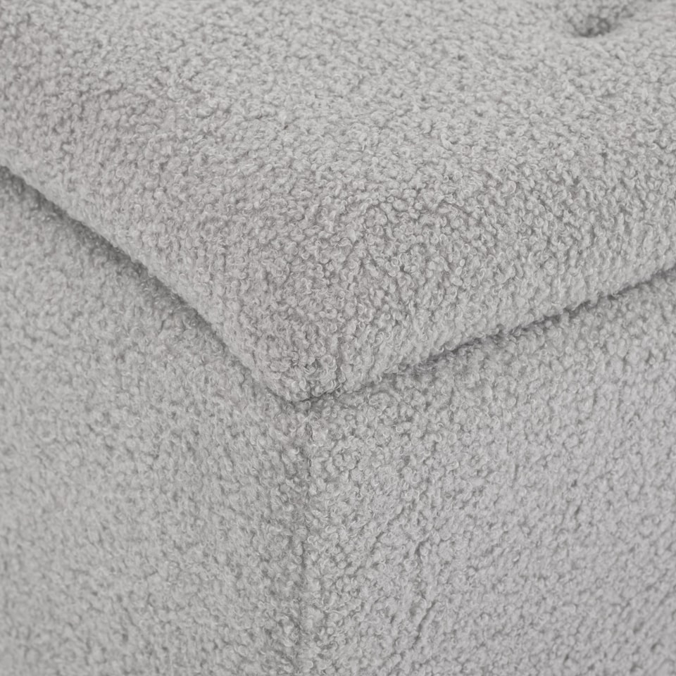 image 1 of HOMCOM 57L Storage Ottoman, End of Bed Bench with Wooden Legs, Fabric Footstool for Living Room, Bedroom, 95 x 38 x 45cm, Grey | Grey